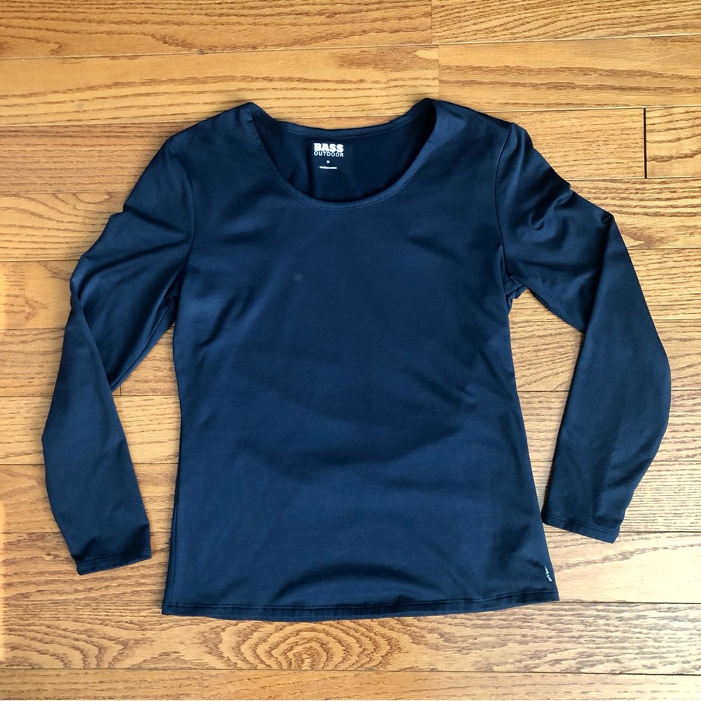 BASS Outdoor Long Sleeve Scoop Neck Navy Top Casual Athleisure Women’s Size M